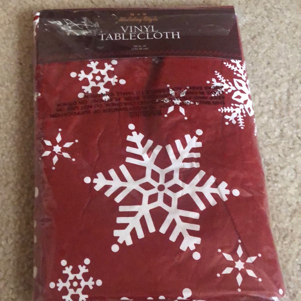 NEW Vinyl Tablecloth - Holiday Style